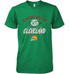 Sundays Are For Jesus and Cleveland Funny Christian Football Men's Premium T-Shirt