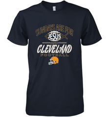 Sundays Are For Jesus and Cleveland Funny Christian Football Men's Premium T-Shirt Men's Premium T-Shirt - HHHstores