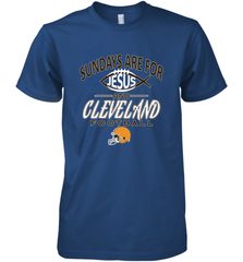 Sundays Are For Jesus and Cleveland Funny Christian Football Men's Premium T-Shirt Men's Premium T-Shirt - HHHstores