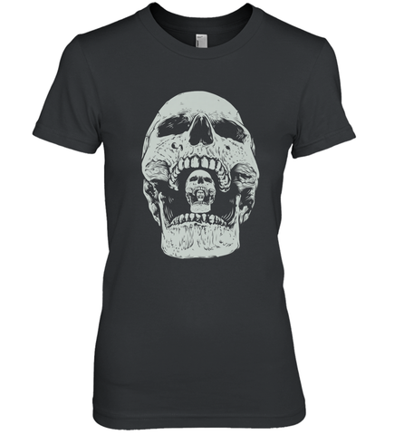 Vintage Halloween Skull Design For Trick or Treating Women's Premium T-Shirt Women's Premium T-Shirt / Black / XS Women's Premium T-Shirt - HHHstores