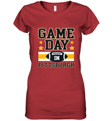 NFL Pittsburgh PA. Game Day Football Home Team Women's V-Neck T-Shirt Women's V-Neck T-Shirt - HHHstores
