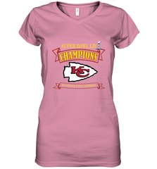 NFL Kansas City Chiefs Pro Line by Fanatics Super Bowl LIV Champions Women's V-Neck T-Shirt Women's V-Neck T-Shirt - HHHstores