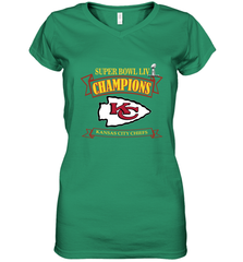 NFL Kansas City Chiefs Pro Line by Fanatics Super Bowl LIV Champions Women's V-Neck T-Shirt Women's V-Neck T-Shirt - HHHstores