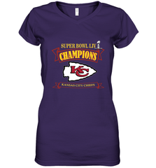 NFL Kansas City Chiefs Pro Line by Fanatics Super Bowl LIV Champions Women's V-Neck T-Shirt Women's V-Neck T-Shirt - HHHstores