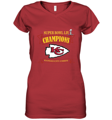 NFL Kansas City Chiefs Pro Line by Fanatics Super Bowl LIV Champions Women's V-Neck T-Shirt Women's V-Neck T-Shirt - HHHstores