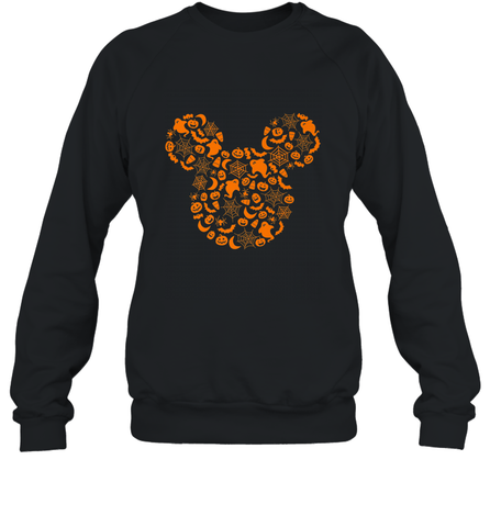 Disney Mickey Mouse Halloween Silhouette Crewneck Sweatshirt Crewneck Sweatshirt / Black / S Crewneck Sweatshirt - HHHstores