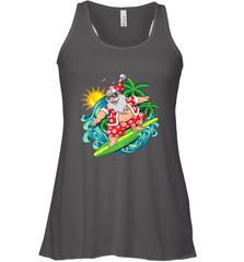 Christmas in July Santa Claus Hawaiian Surfing Gift Surf Women's Racerback Tank Women's Racerback Tank - HHHstores