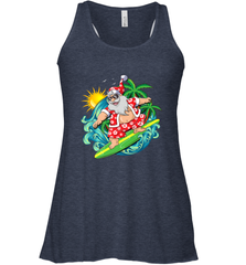 Christmas in July Santa Claus Hawaiian Surfing Gift Surf Women's Racerback Tank Women's Racerback Tank - HHHstores