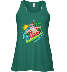 Christmas in July Santa Claus Hawaiian Surfing Gift Surf Women's Racerback Tank Women's Racerback Tank - HHHstores