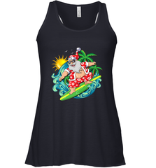 Christmas in July Santa Claus Hawaiian Surfing Gift Surf Women's Racerback Tank Women's Racerback Tank - HHHstores