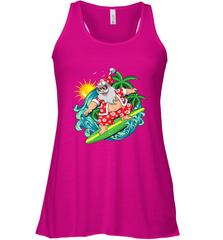 Christmas in July Santa Claus Hawaiian Surfing Gift Surf Women's Racerback Tank Women's Racerback Tank - HHHstores
