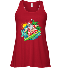 Christmas in July Santa Claus Hawaiian Surfing Gift Surf Women's Racerback Tank Women's Racerback Tank - HHHstores