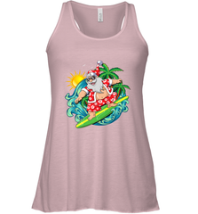 Christmas in July Santa Claus Hawaiian Surfing Gift Surf Women's Racerback Tank Women's Racerback Tank - HHHstores
