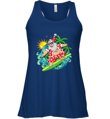 Christmas in July Santa Claus Hawaiian Surfing Gift Surf Women's Racerback Tank Women's Racerback Tank - HHHstores