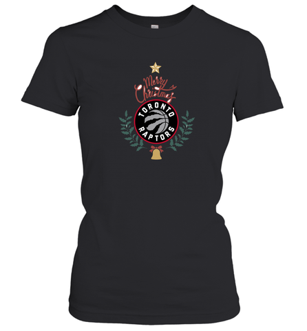 NBA Toronto Raptors Logo merry Christmas gilf Women's T-Shirt Women's T-Shirt / Black / S Women's T-Shirt - HHHstores