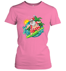 Christmas in July Santa Claus Hawaiian Surfing Gift Surf Women's T-Shirt Women's T-Shirt - HHHstores