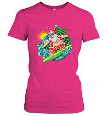 Christmas in July Santa Claus Hawaiian Surfing Gift Surf Women's T-Shirt Women's T-Shirt - HHHstores