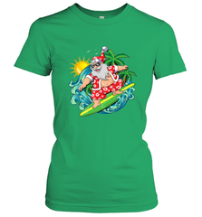 Christmas in July Santa Claus Hawaiian Surfing Gift Surf Women's T-Shirt Women's T-Shirt - HHHstores