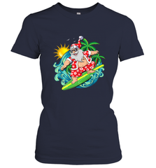 Christmas in July Santa Claus Hawaiian Surfing Gift Surf Women's T-Shirt Women's T-Shirt - HHHstores