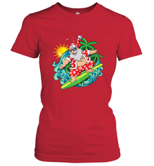 Christmas in July Santa Claus Hawaiian Surfing Gift Surf Women's T-Shirt Women's T-Shirt - HHHstores