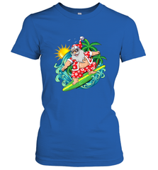 Christmas in July Santa Claus Hawaiian Surfing Gift Surf Women's T-Shirt Women's T-Shirt - HHHstores