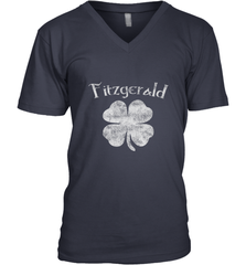 Vintage Fitzgerald Irish Shamrock St Patty's Day Men's V-Neck Men's V-Neck - HHHstores