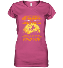 You can't scare me My grandma is a crazy witch Women's V-Neck T-Shirt Women's V-Neck T-Shirt - HHHstores