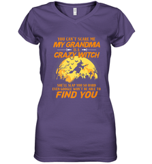 You can't scare me My grandma is a crazy witch Women's V-Neck T-Shirt Women's V-Neck T-Shirt - HHHstores