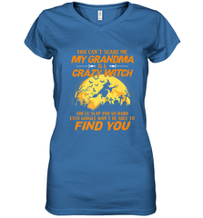 You can't scare me My grandma is a crazy witch Women's V-Neck T-Shirt Women's V-Neck T-Shirt - HHHstores