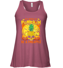In A World Of Pumpkin Be A Pineapple Skull Halloween Funny Women's Racerback Tank Women's Racerback Tank - HHHstores