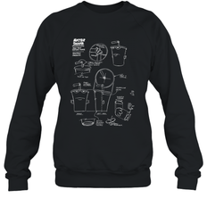Aqua Teen Hunger Force Master Shake Sculptin Diagram Crewneck Sweatshirt