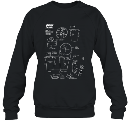 Aqua Teen Hunger Force Master Shake Sculptin Diagram Crewneck Sweatshirt Crewneck Sweatshirt / Black / S Crewneck Sweatshirt - HHHstores
