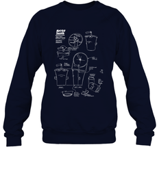 Aqua Teen Hunger Force Master Shake Sculptin Diagram Crewneck Sweatshirt