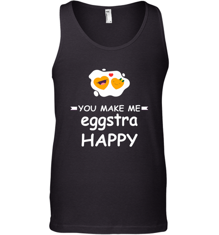 You Make Me Eggstra happy,Funny Valentine His and Her Couple Men's Tank Top Men's Tank Top / Black / XS Men's Tank Top - HHHstores
