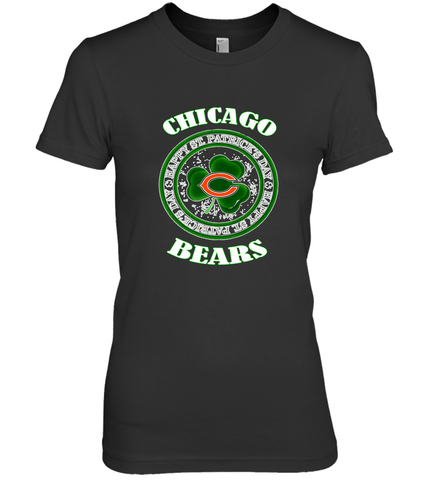 NFL Chicagi Bears Logo Happy St Patrick's Day Women's Premium T-Shirt Women's Premium T-Shirt / Black / XS Women's Premium T-Shirt - HHHstores