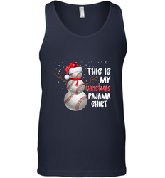 Baseball Snowman Christmas This is my Christmas Pajama Men's Tank Top