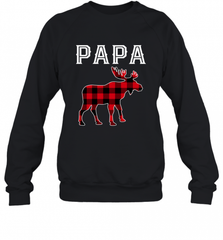 Papa Moose Red Plaid Christmas Pajama Crewneck Sweatshirt Crewneck Sweatshirt - HHHstores