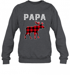 Papa Moose Red Plaid Christmas Pajama Crewneck Sweatshirt Crewneck Sweatshirt - HHHstores