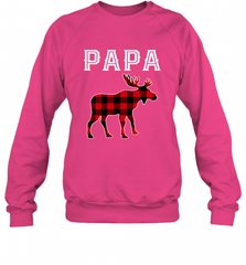 Papa Moose Red Plaid Christmas Pajama Crewneck Sweatshirt Crewneck Sweatshirt - HHHstores