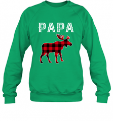 Papa Moose Red Plaid Christmas Pajama Crewneck Sweatshirt Crewneck Sweatshirt - HHHstores