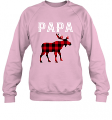Papa Moose Red Plaid Christmas Pajama Crewneck Sweatshirt Crewneck Sweatshirt - HHHstores