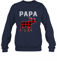 Papa Moose Red Plaid Christmas Pajama Crewneck Sweatshirt Crewneck Sweatshirt - HHHstores