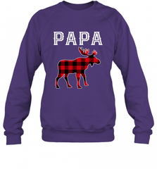 Papa Moose Red Plaid Christmas Pajama Crewneck Sweatshirt Crewneck Sweatshirt - HHHstores