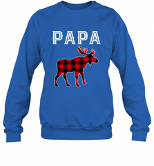Papa Moose Red Plaid Christmas Pajama Crewneck Sweatshirt Crewneck Sweatshirt - HHHstores