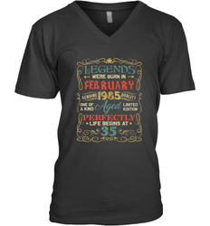 Legends Were Born In FEBRUARY 1985 35th Birthday Gifts Men's V-Neck