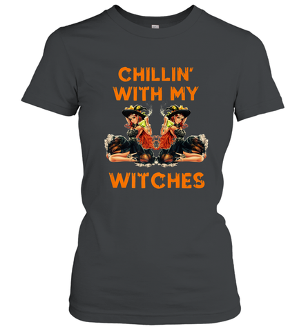 Cool Chillin With My Witches Halloween Costume Women's T-Shirt Women's T-Shirt / Black / S Women's T-Shirt - HHHstores