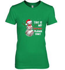 Baseball Snowman Christmas This is my Christmas Pajama Women's Premium T-Shirt Women's Premium T-Shirt - HHHstores