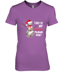 Baseball Snowman Christmas This is my Christmas Pajama Women's Premium T-Shirt Women's Premium T-Shirt - HHHstores