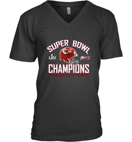 NFL super bowl Kansas City Chiefs Logo Helmet champions Men's V-Neck Men's V-Neck / Black / S Men's V-Neck - HHHstores