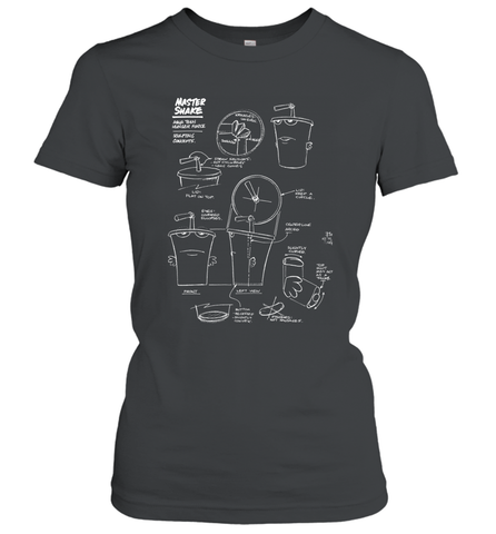 Aqua Teen Hunger Force Master Shake Sculptin Diagram Women's T-Shirt Women's T-Shirt / Black / S Women's T-Shirt - HHHstores